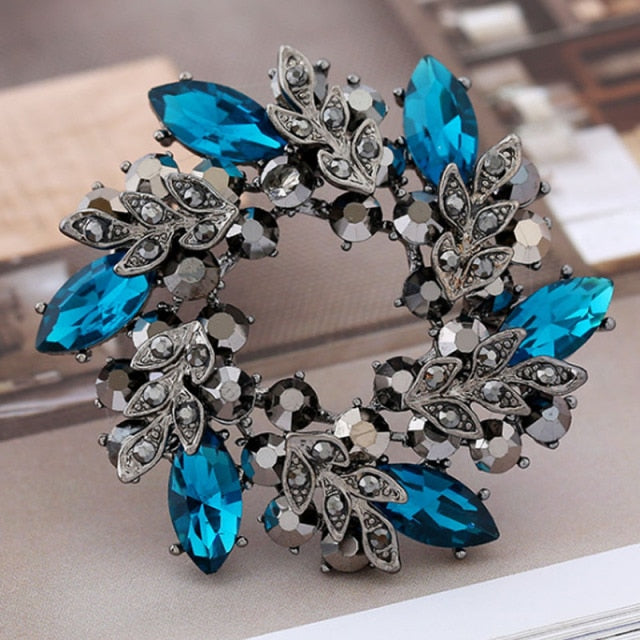 BROCHE,7575-g--Broches Cameo Vintage pour femmes, strass en cristal BROCHE,7575-g--Broches Cameo Vintage pour femmes, strass en cristal