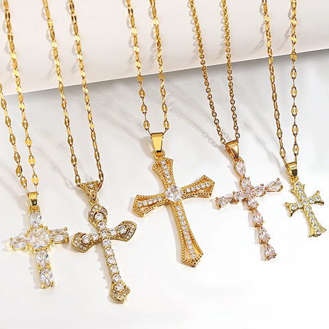 collier croix femme