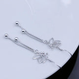 boucles d'oreille longues argent