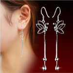 boucles d'oreille longues argent