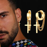 boucle d oreille croix homme