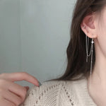 boucle d'oreille chaine argent