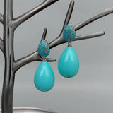 boucle d'oreille bleu turquoise