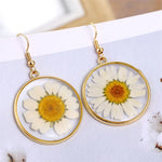 boucle d'oreille fleurs stabilisees