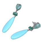 boucles d'oreilles bleu turquoise