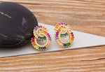 boucles d'oreilles fantaisie colorées