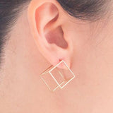 boucle d'oreille cube