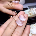 boucle d'oreille quartz rose