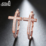 boucles d'oreilles croix femme