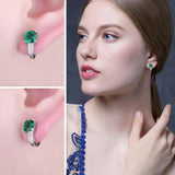 boucle d'oreille verte emeraude