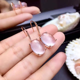 boucle d'oreille quartz rose