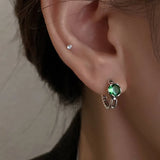 boucle d oreille pierre verte