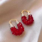 boucles d oreilles rouges