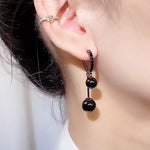 boucles d'oreille perle noire