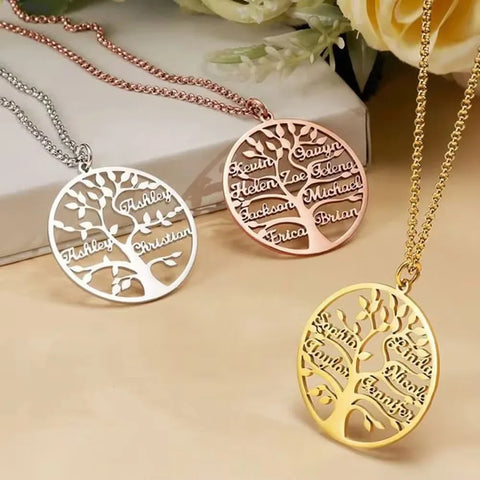 collier arbre de vie prénom