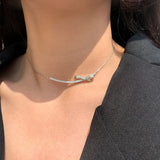 collier or blanc femme