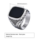 bague pierre noire homme