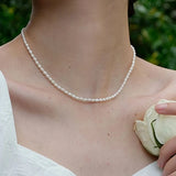 collier perle blanche