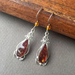 boucles d'oreilles ambre