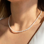 collier perle blanche