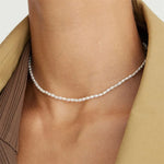 collier perle blanche