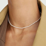 collier perle blanche