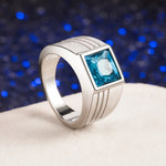 bague topaze bleue homme