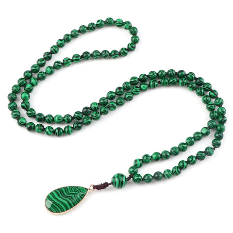 collier pierre verte