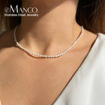 collier perle blanche