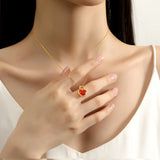collier coeur rouge