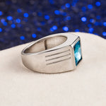 bague topaze bleue homme