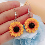 boucles d'oreilles tournesol