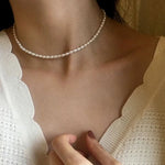 collier perle blanche