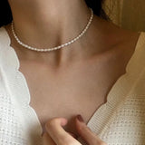 collier perle blanche