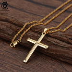 collier croix homme or