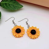 boucles d'oreilles tournesol