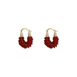 boucles d oreilles rouges