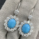 boucle d'oreille turquoise veritable