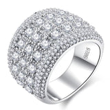 Bague argent femme large en argent sterling 925 et zircones.