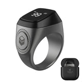 Bague connecté unisexe avec un anneau noir.