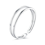 Bague de pied en argent sterling 925 à double anneau.