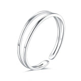 Bague de pied en argent sterling 925 à double anneau.