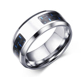 Bague homme gravure personnalisée en acier inoxydable argenté.