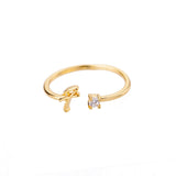 Bague initiale Z en acier inoxydable couleur doré.