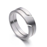 Bague inox couleur argentée à double anneau.
