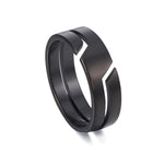 Bague inox unisexe couleur noire avec deux anneaux.