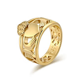 Bague irlande couleur dorée en acier inoxydable.