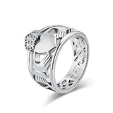 Bague irlande unisexe en acier couleur argentée.
