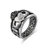 Bague irlande noire en acier inoxydable.