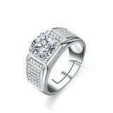 Bague luxe homme en rhodium et palladium.